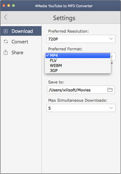 4Media YouTube to MP3 Converter for Mac Screenshot