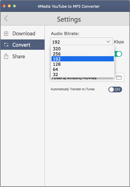 4Media YouTube to MP3 Converter for Mac Screenshot